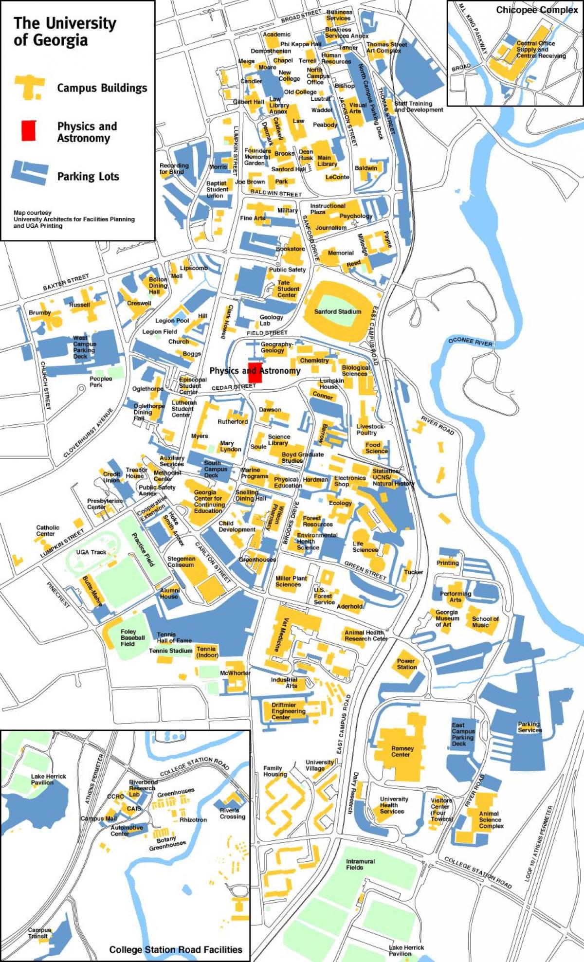 जॉर्जिया विश्वविद्यालय का नक्शा