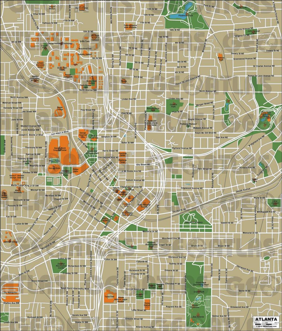 अटलांटा के शहर के नक्शे