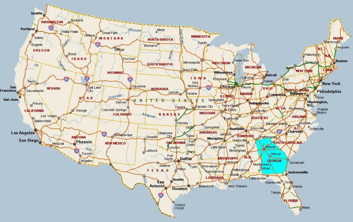 नक्शे के जॉर्जिया संयुक्त राज्य अमेरिका