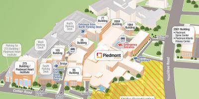 Piedmont अस्पताल का नक्शा