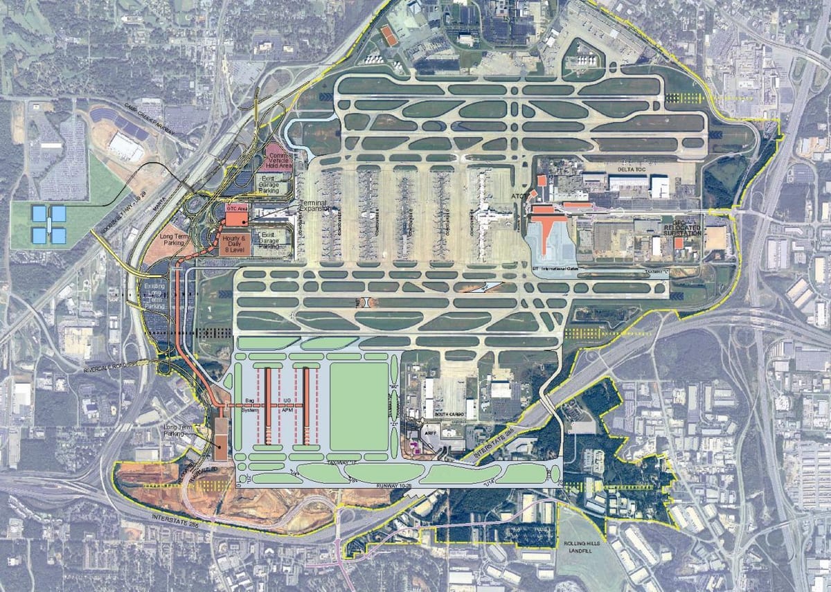 अटलांटा जॉर्जिया हवाई अड्डे का नक्शा