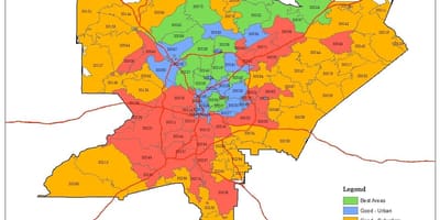 ज़िप कोड के नक्शे अटलांटा