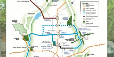नक्शे के अटलांटा beltline