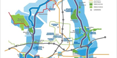 अटलांटा Beltline का नक्शा